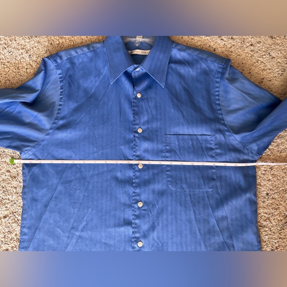 Geoffrey Beene Light blue collared button down men’s wrinkle free shirt M - Picture 2 of 8